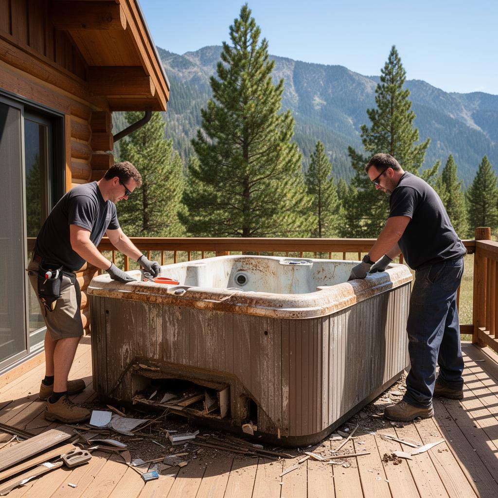 NORTHERN COLORADO SPRINGS HOT TUB REMOVAL in Palmer Lake, Monument & Woodland Park, CO — Wild Men Junk Removal