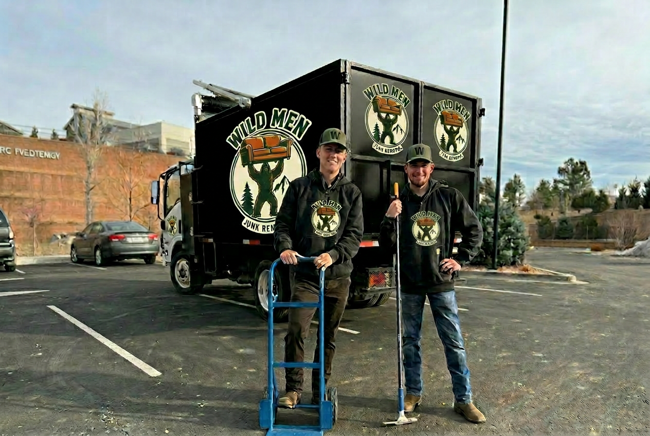 Wild Men Junk Removal crew and branded truck — same-day junk removal across Palmer Lake, Monument & Northern Colorado Springs